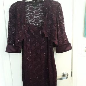 R & M Cocktail Dress Plum Size 12